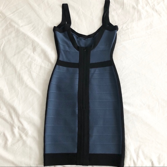 Herve Léger Deidre Colorblock Bandage Dress XS - Picture 3 of 8